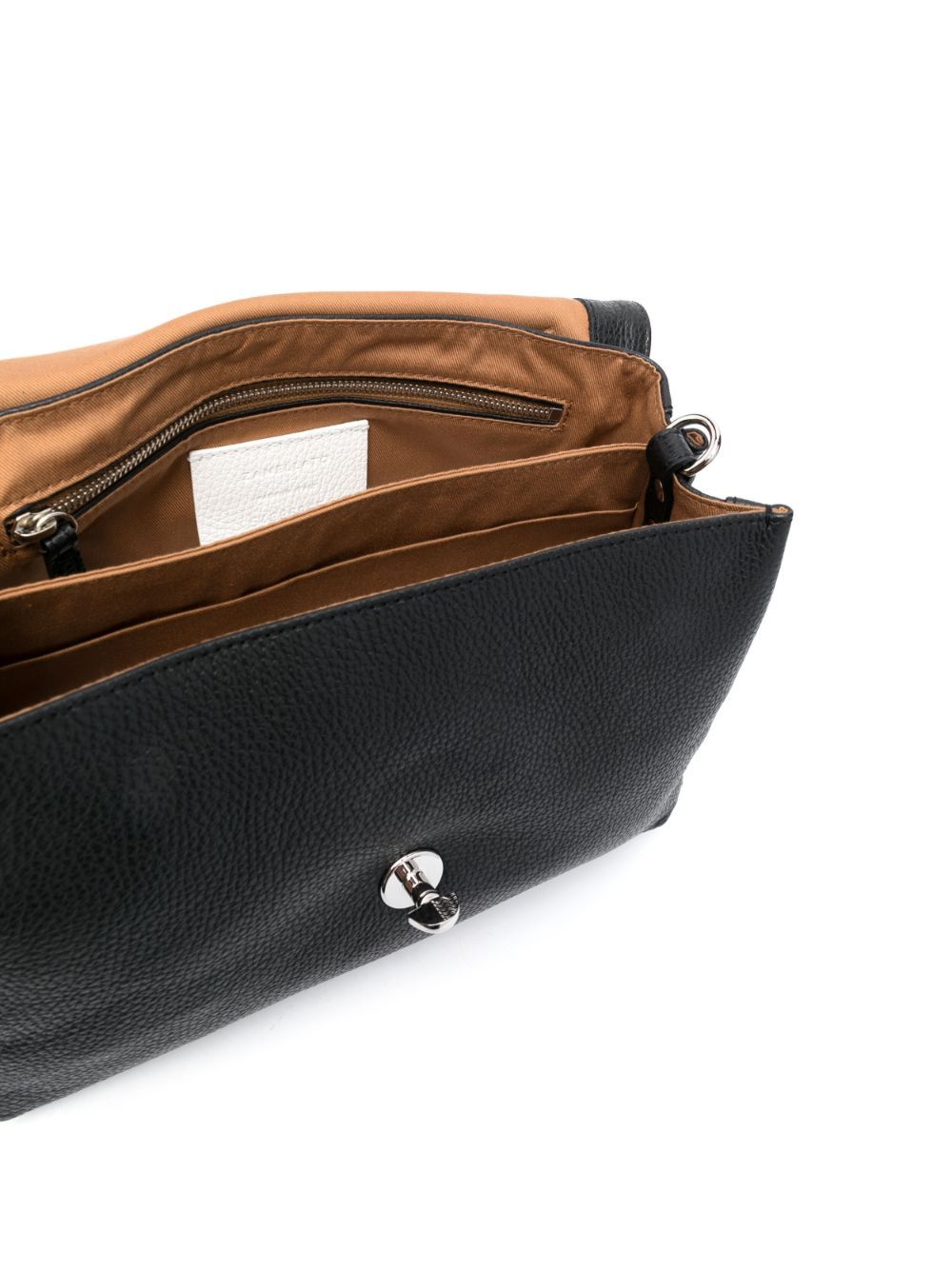Zanellato Rivet Flip Shoulder Bag In Black