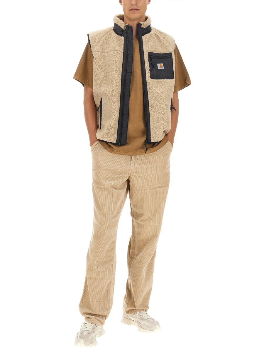 Carhartt Corduroy Trousers With Back And Side Pockets In Nude