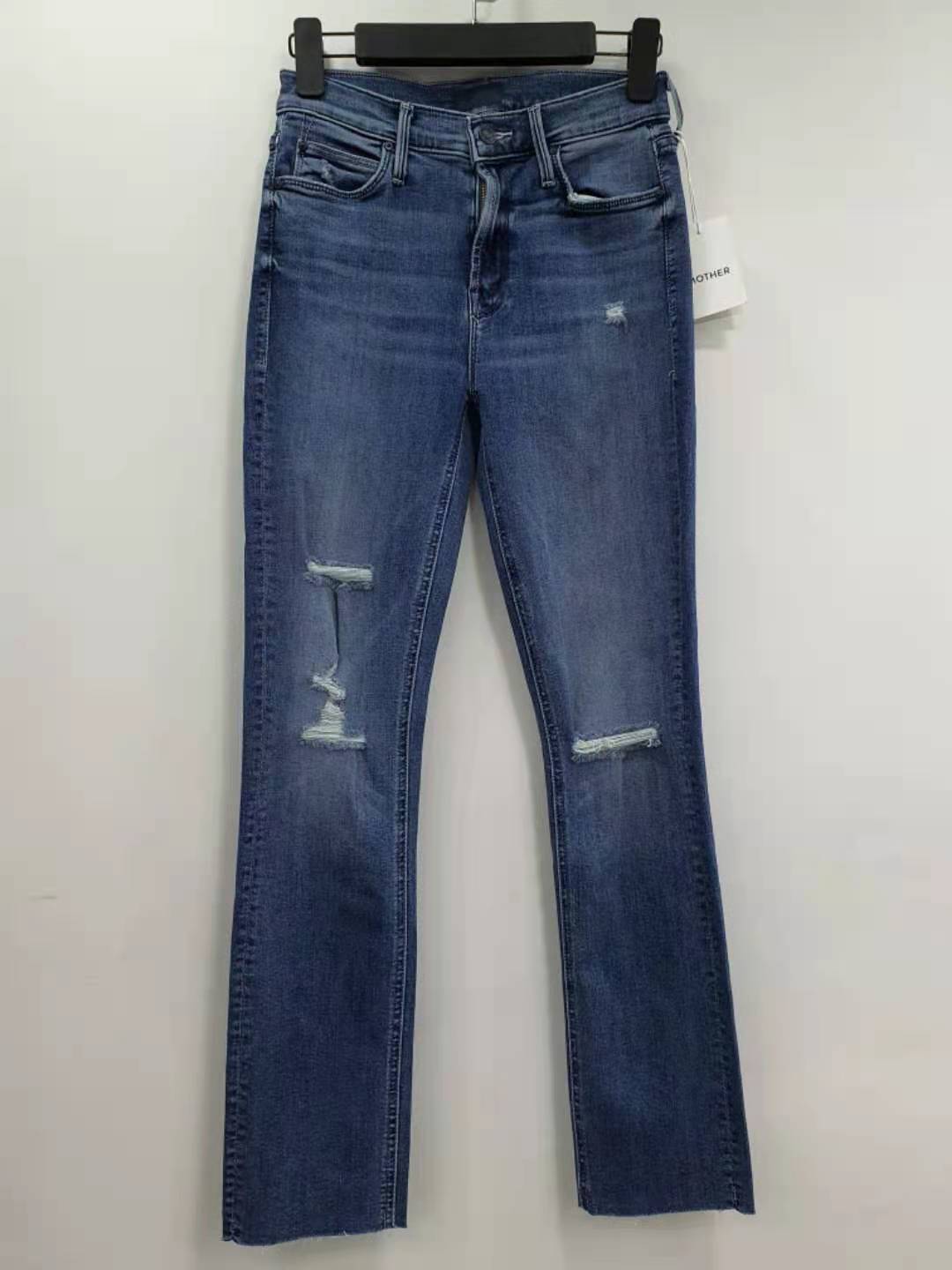 Mother Ripped Jeans With Details In Blue