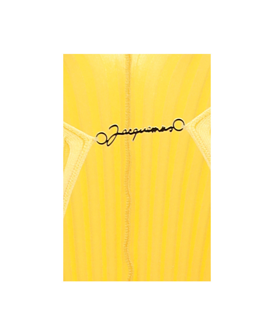 Jacquemus La Maille Pralù Longue Cardigan In Yellow