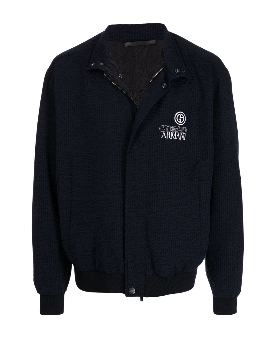 Giorgio Armani Logo Details Casual Jacket In Black