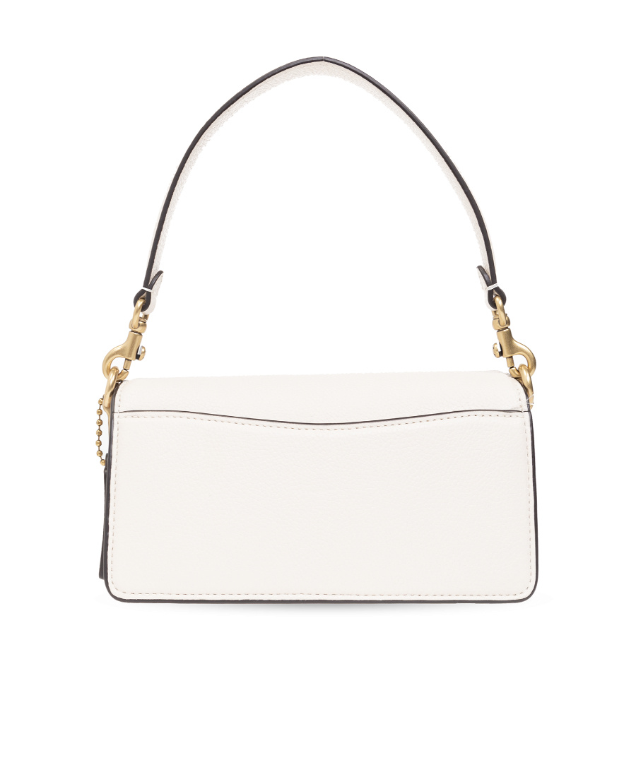 Coach Tabby Logo Plaque Shoulder Bag In White