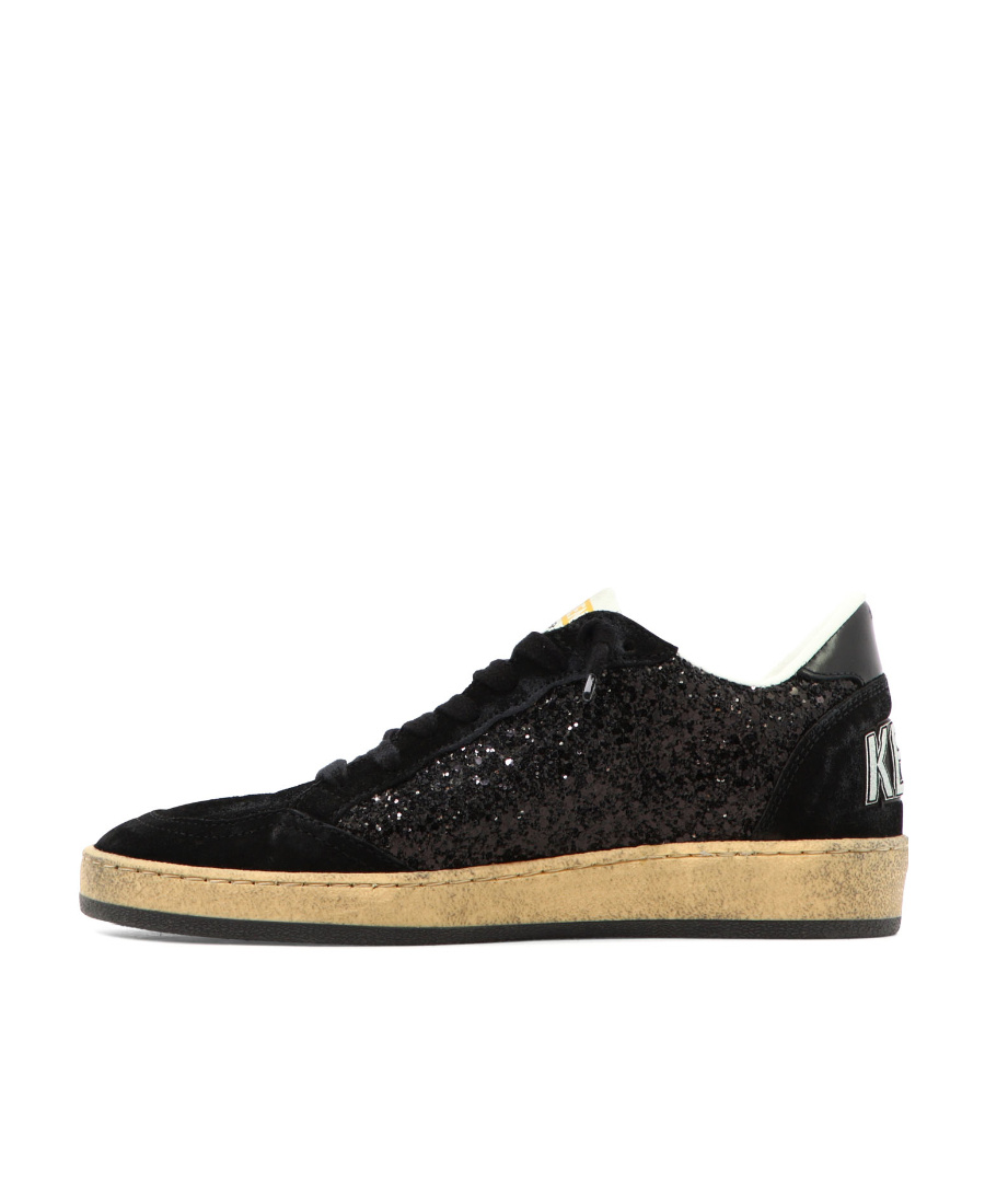 Golden Goose Deluxe Brand Women Ball Star Low-top Suede Sneakers With Used Effect In Black