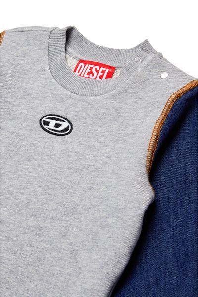 Diesel Oval D Panelled Sweatshirt In Color/blue