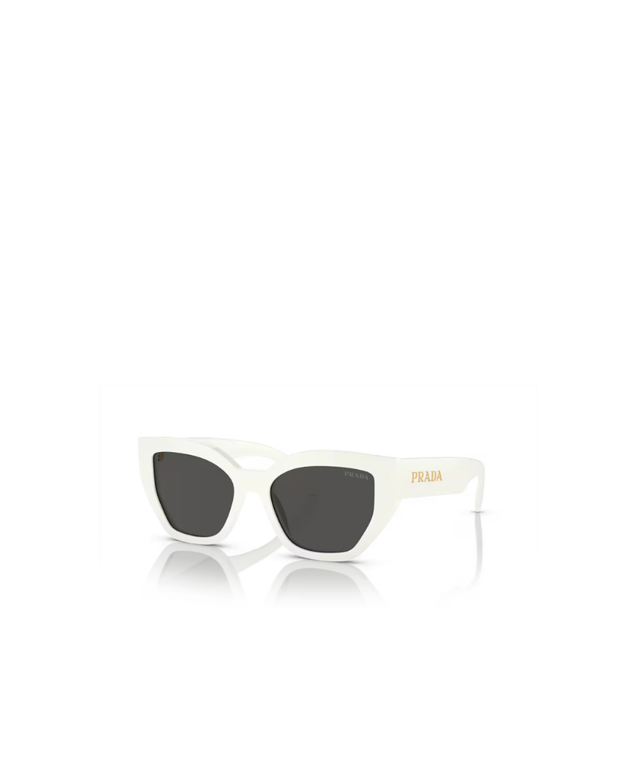 Prada Logo Acetate Oval Sunglasses In White