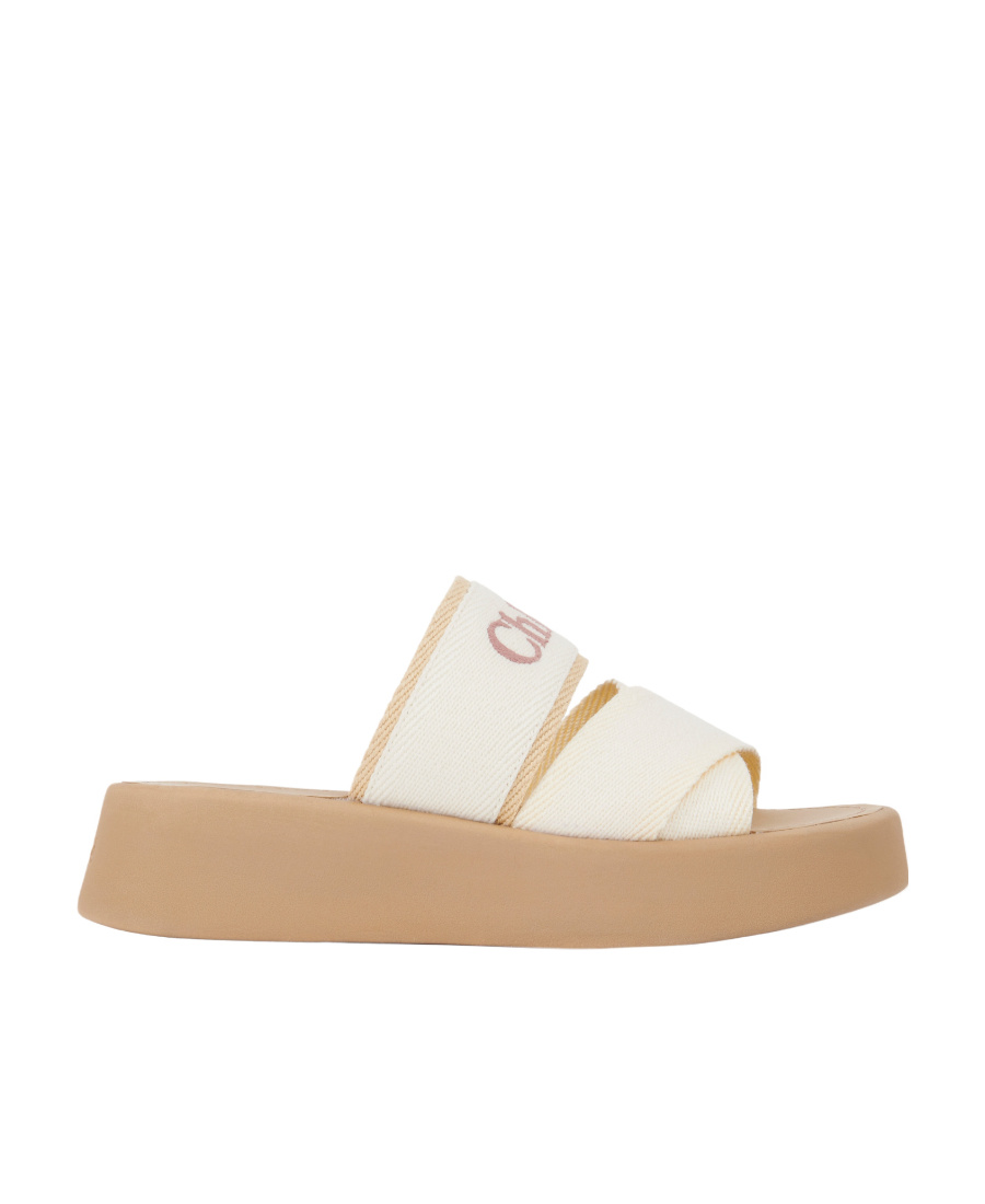 Chloé Women's Mila Leather Flatform Sandals In Nude