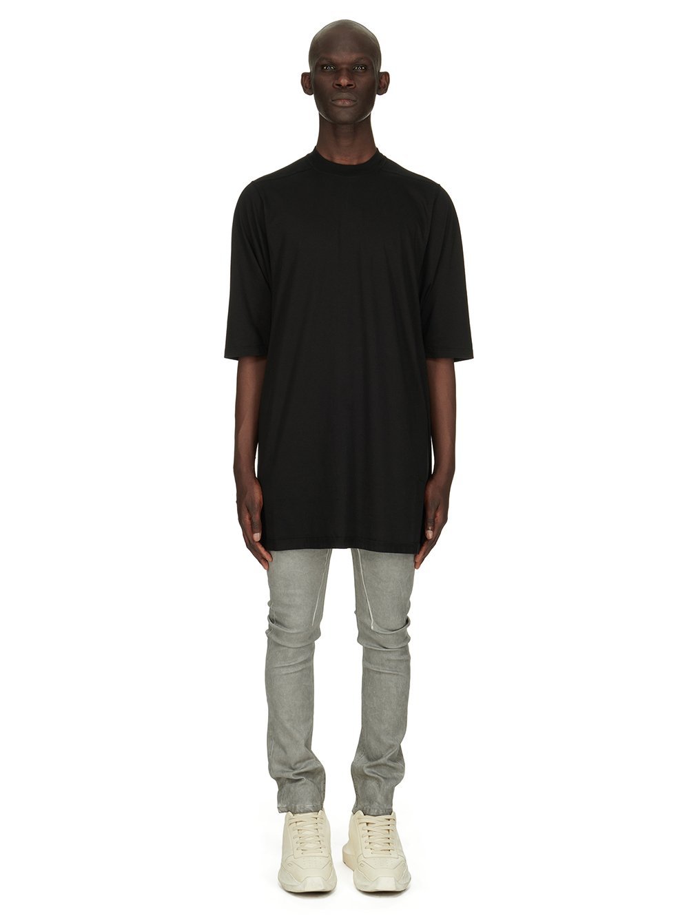 Rick Owens Drkshdw Open-necked Black Shirt In Black