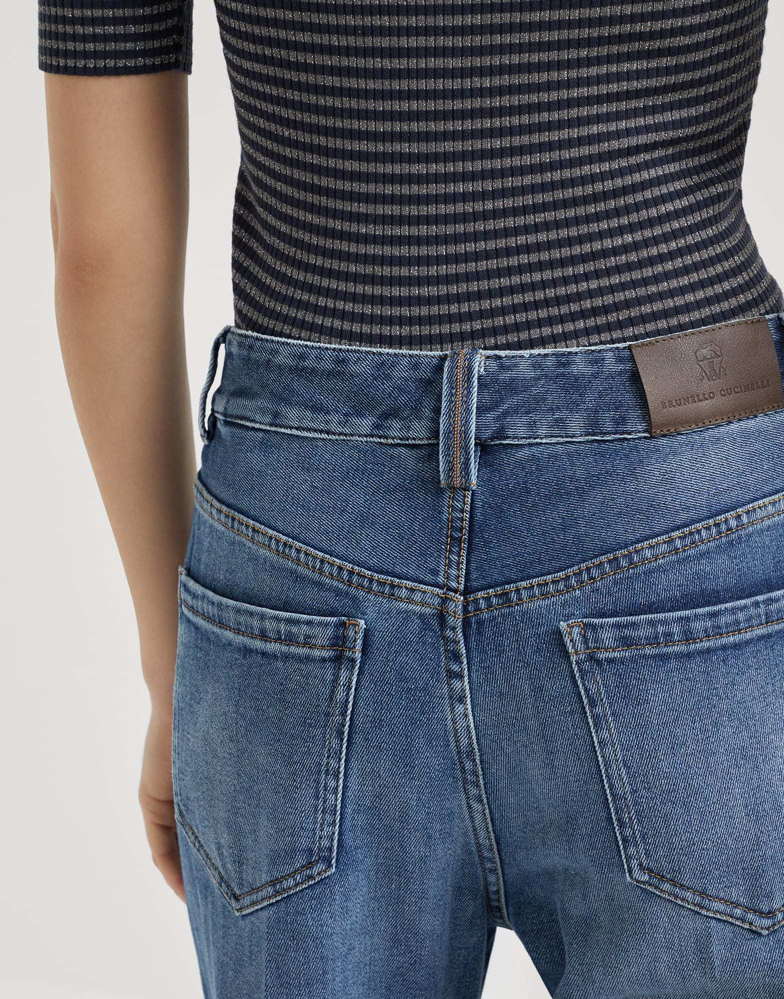 Brunello Cucinelli Multi-pocket Denim Trousers In Blue