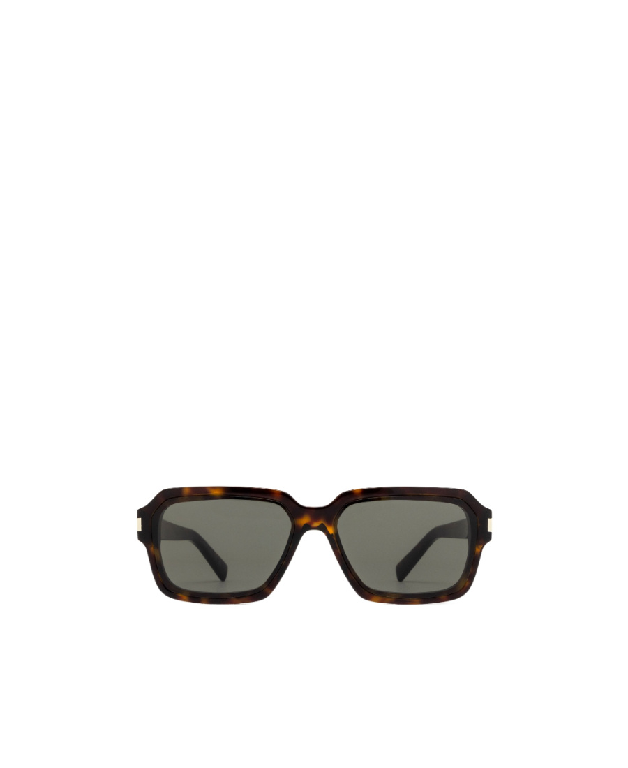 Saint Laurent Tortoiseshell-effect Rectangle-frame Sunglasses In Gray