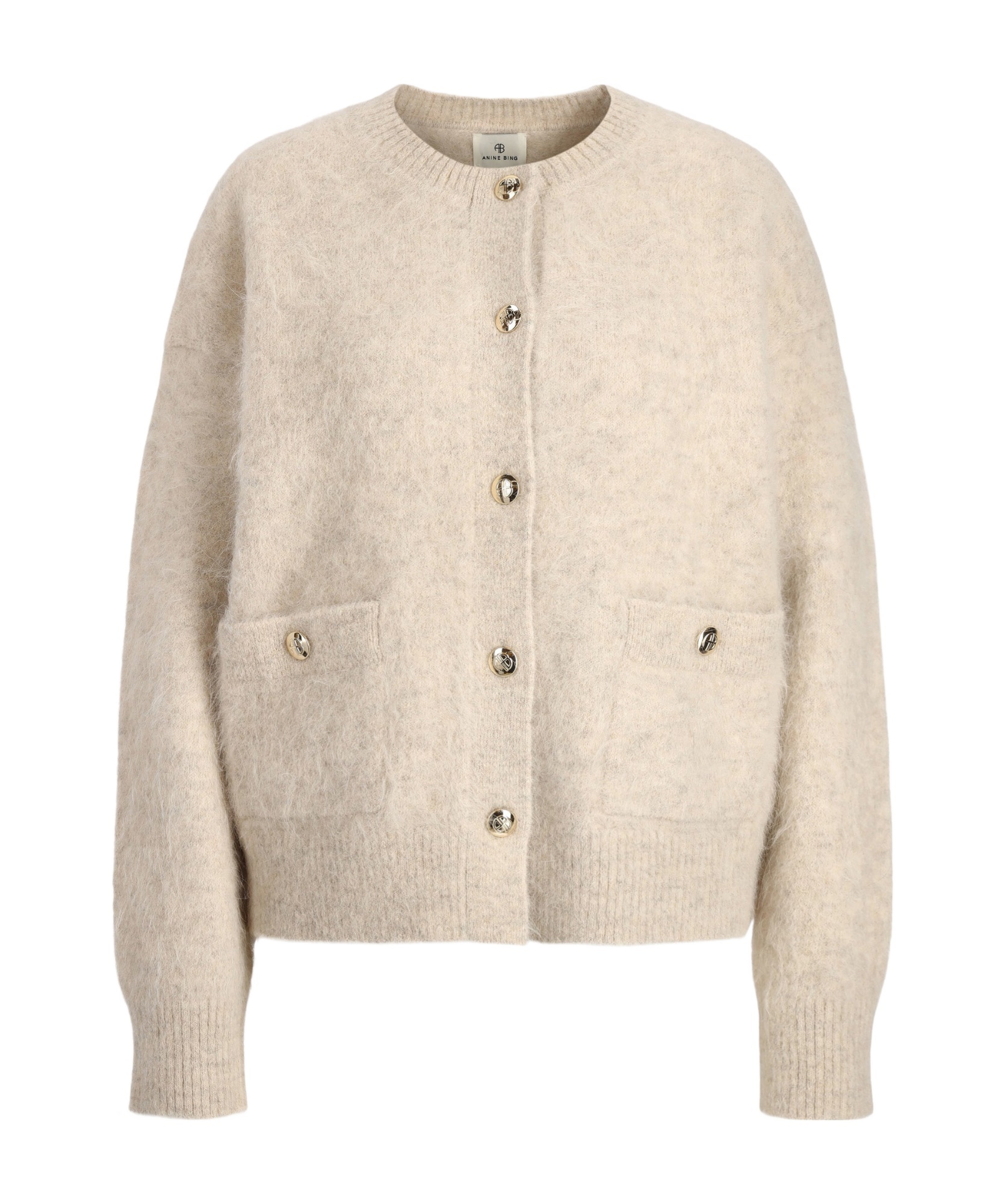 ANINE BING LONG-SLEEVED KNITTED CARDIGAN