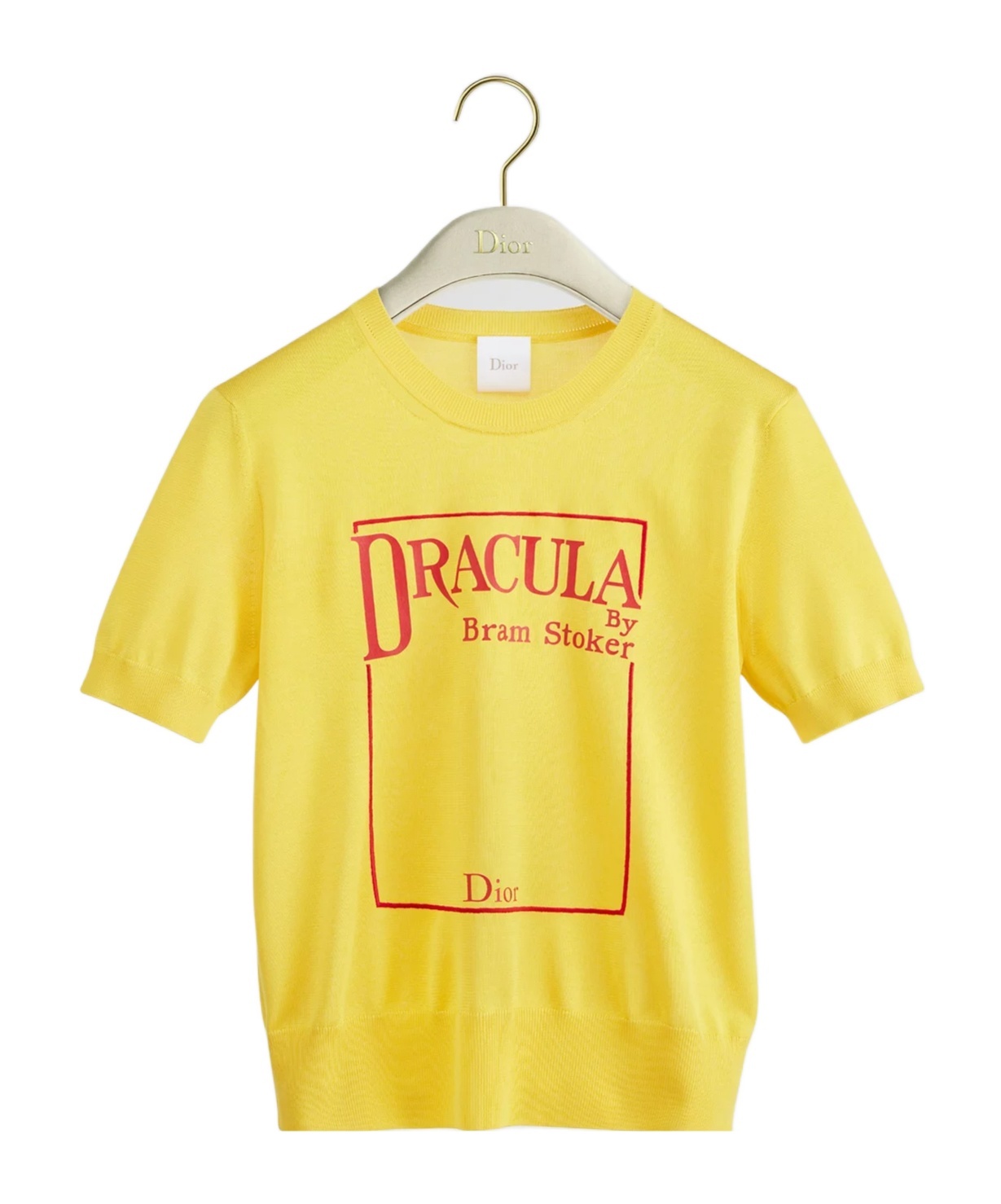 Dior Book Cover Short-sleeved Sweater In Yellow