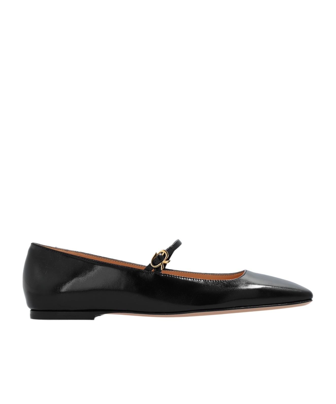 Shop Gianvito Rossi Buckle-fastening Leather Ballerina Shoes In Black