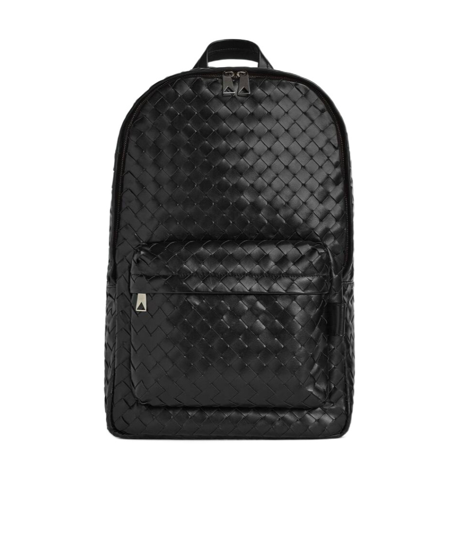 Bottega Veneta Medium Knitted Backpack In Black