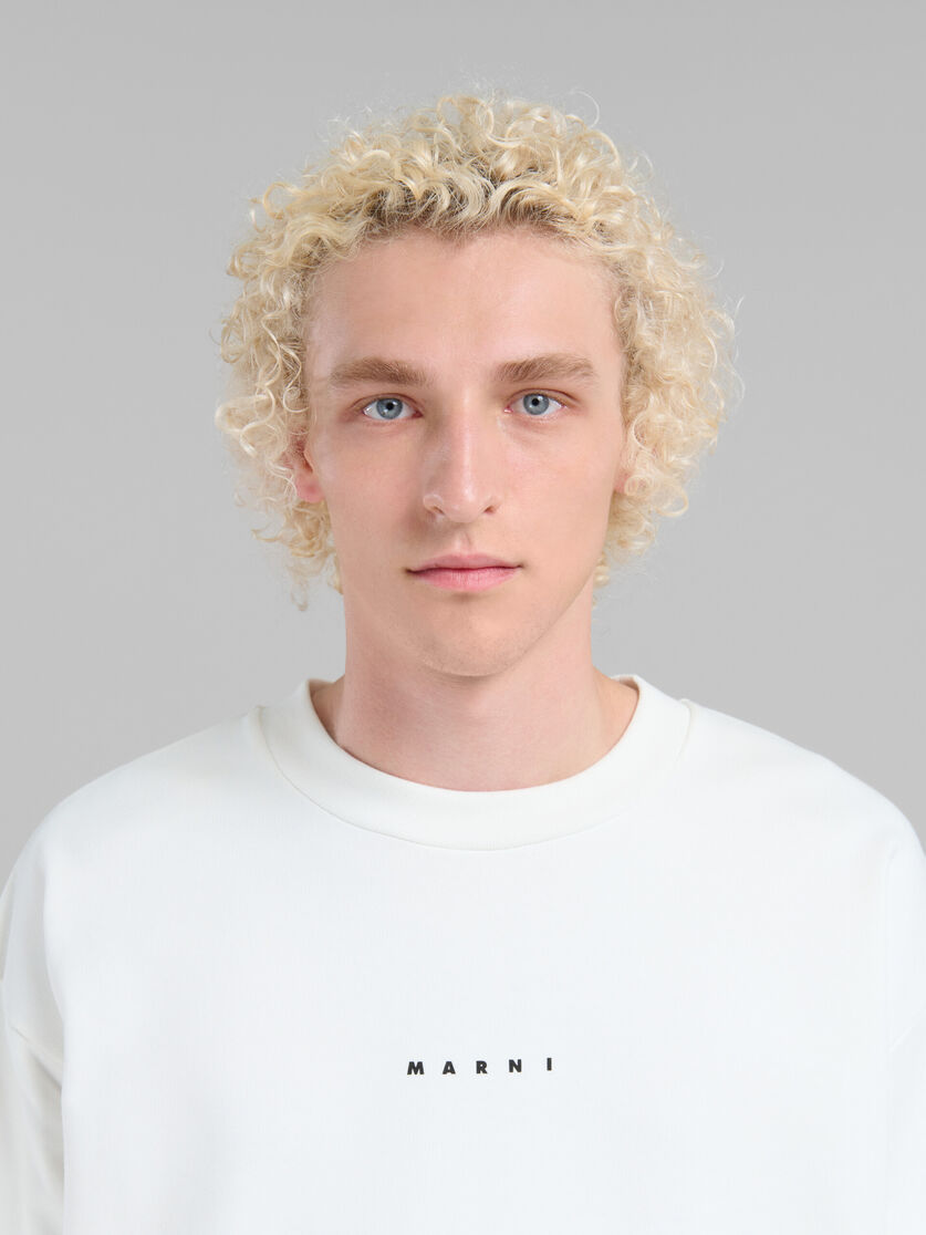 Marni White Printed Mini Logo Sweatshirt In White