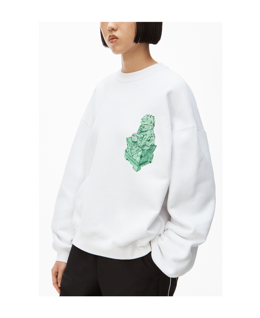 Alexander Wang Graphic-print Cotton Sweatshirt In White