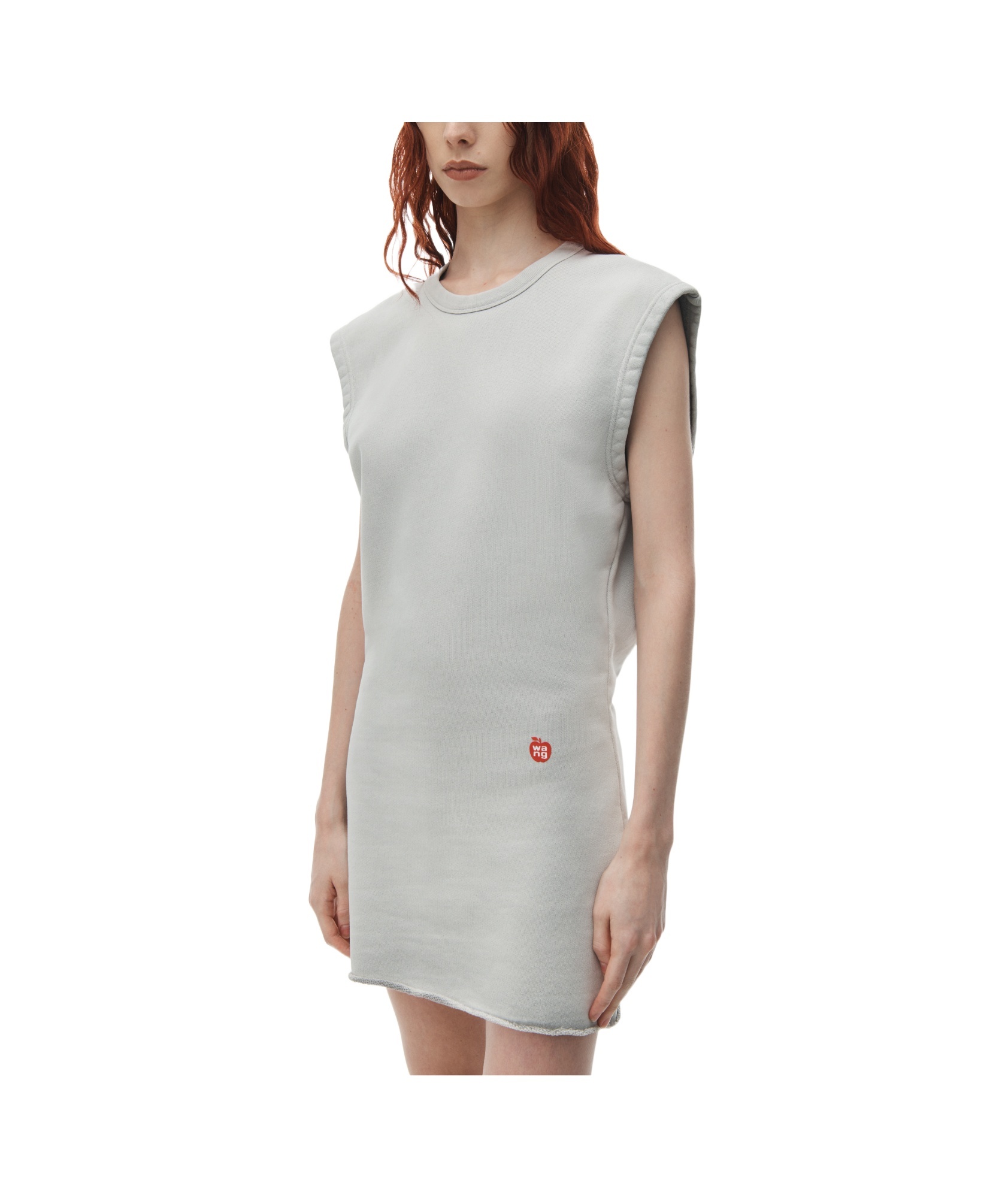 Alexander Wang Logo-print Jersey Mini Dress In White
