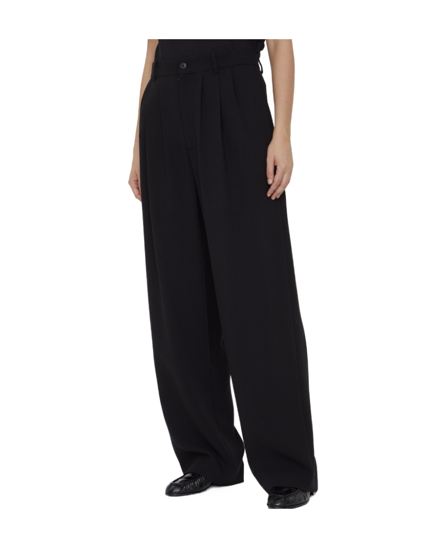 The Row Rufos Wide Leg Trousers In Black