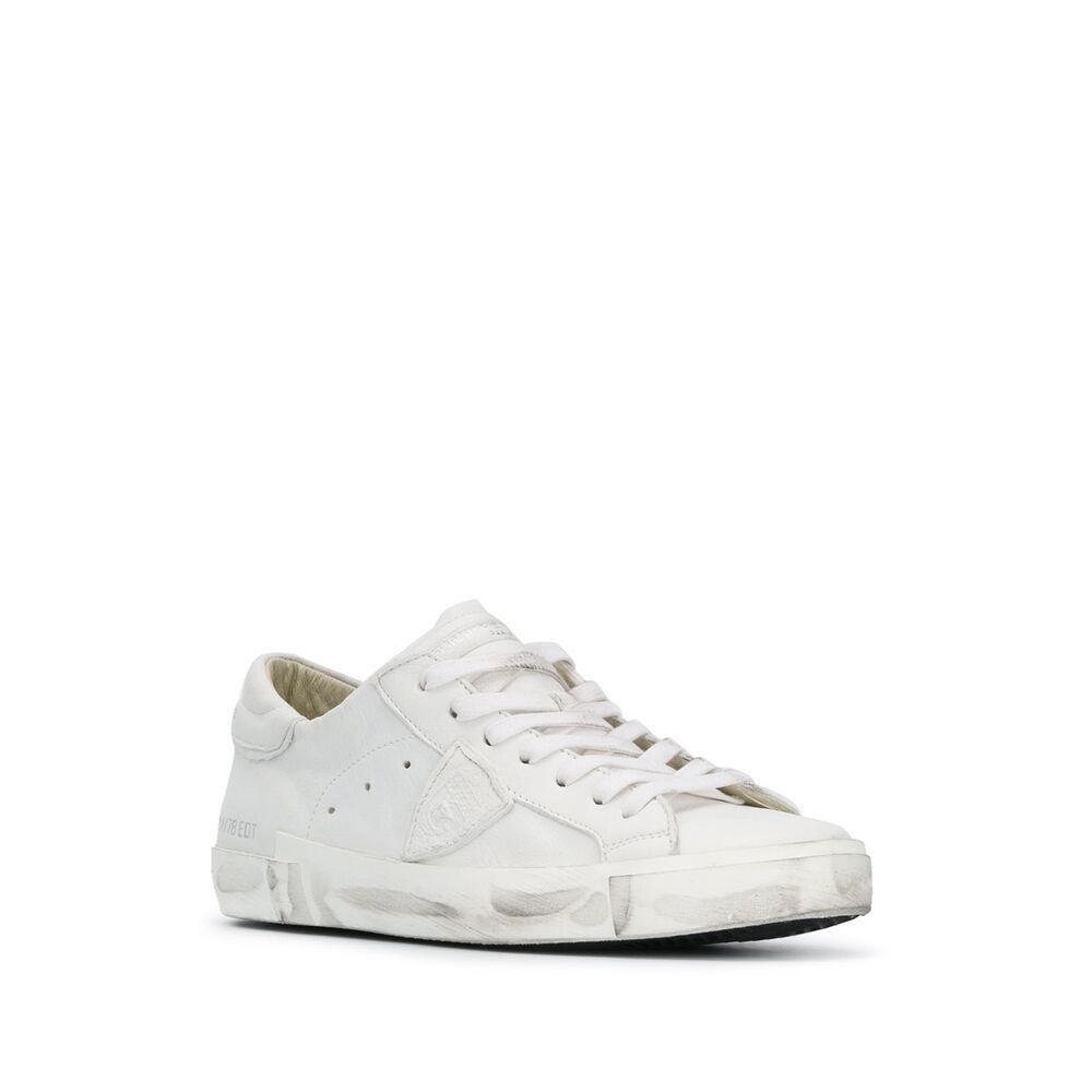 Philippe Model Premium Goat Leather Sneakers With Vintage Appeal And Luxurious Detailing In White
