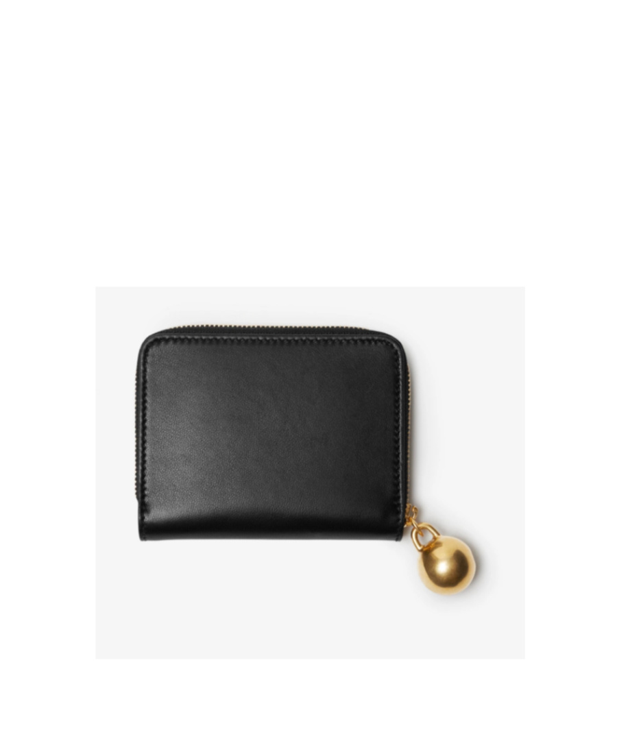 Burberry Ekd Bell-charm Leather Wallet In Black