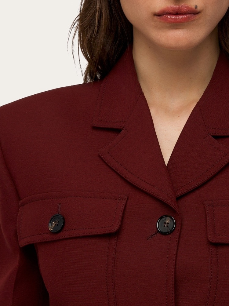 FERRAGAMO BUTTON POCKET WOOL CASUAL JACKET