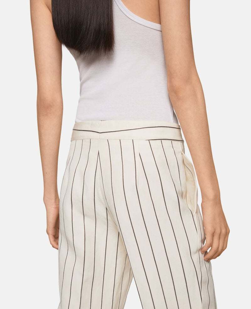 Stella Mccartney Striped Trousers In White