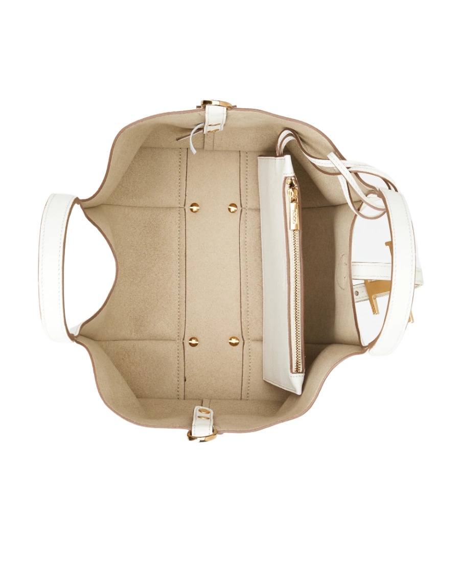 Tod's Timeless Logo Charm Tote Bag In White