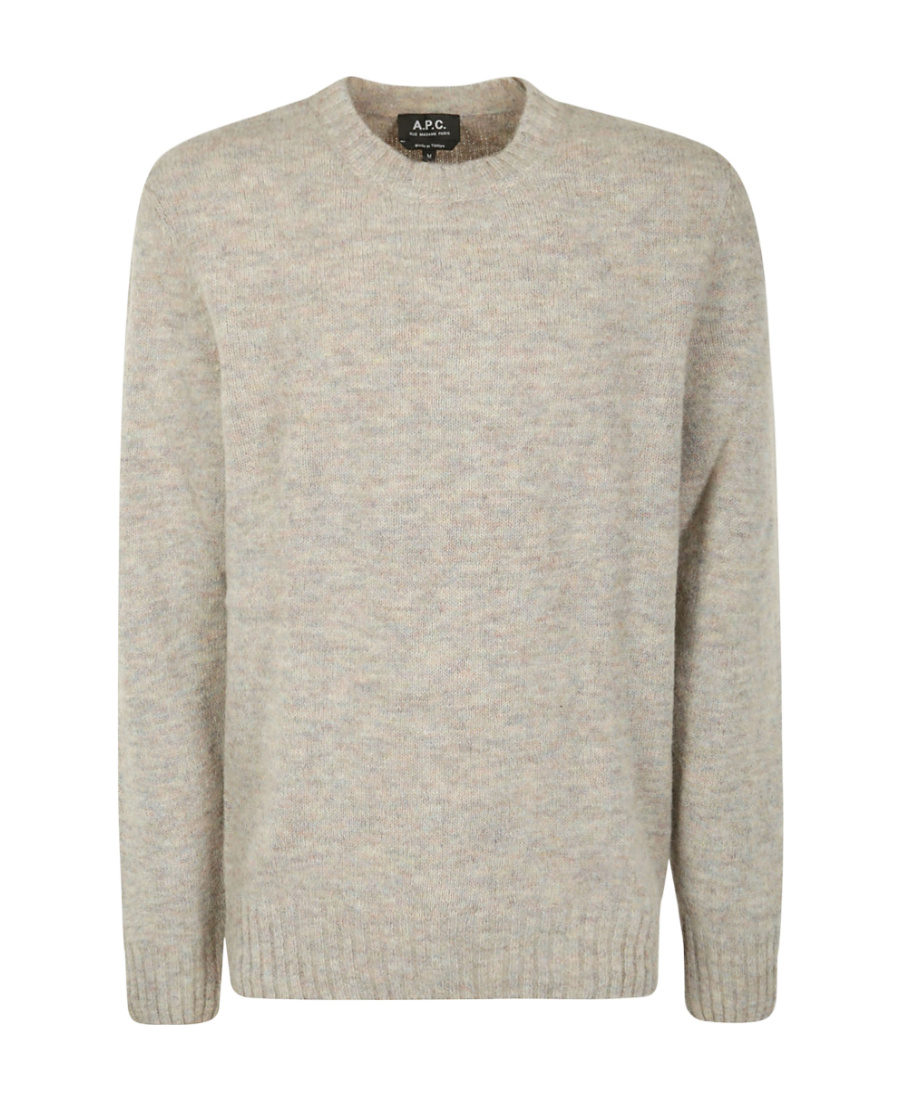Apc Crew-neck Wool-blend Jumper In Brown