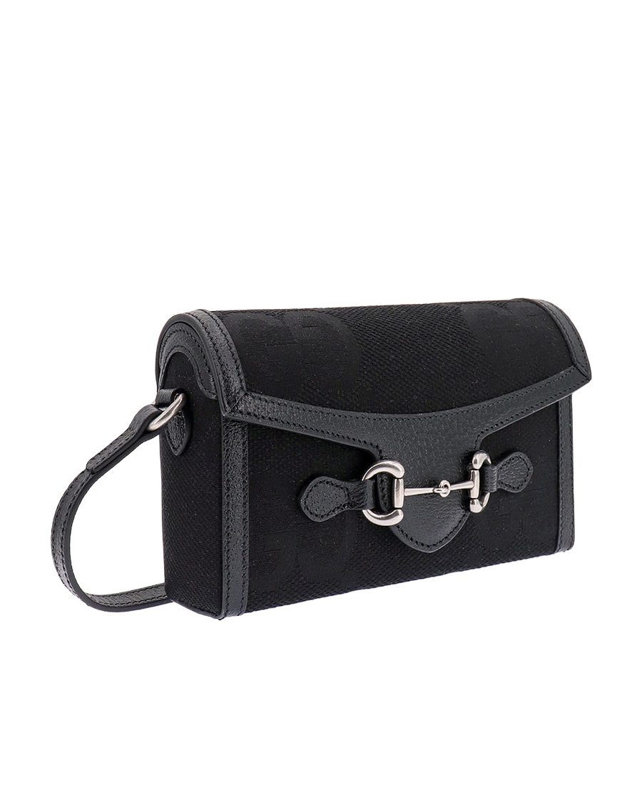 Gucci Jumbo Gg Canvas Belt Bag In Black