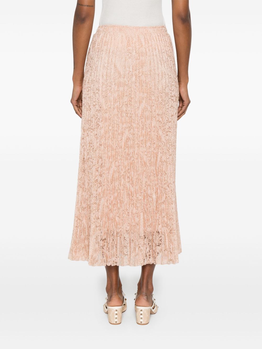 Shop Ermanno Scervino Floral-embroidered Midi Skirt