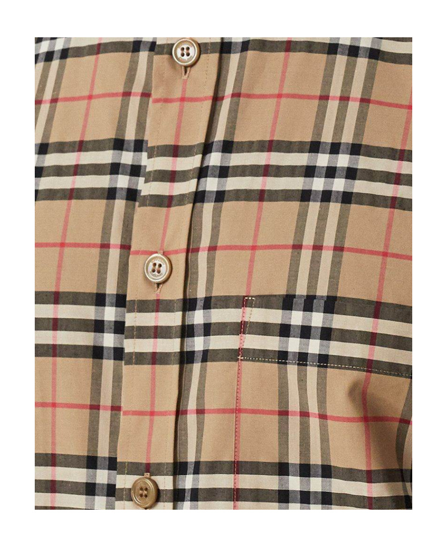 Burberry Simson Vintage Check-pattern Cotton Shirt In Nude