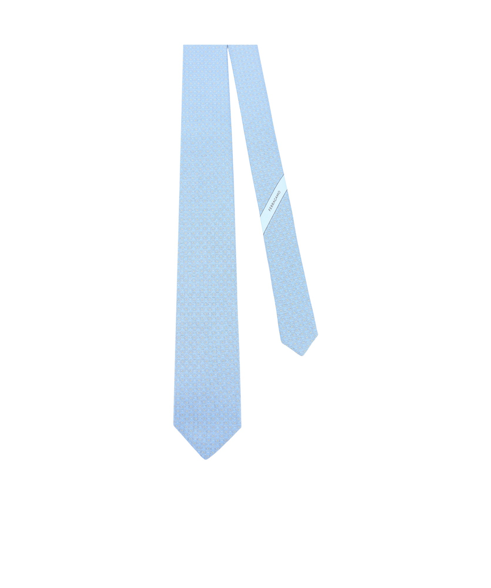 Ferragamo Salvatore Jacquard Pointed Tip Tie In Blue
