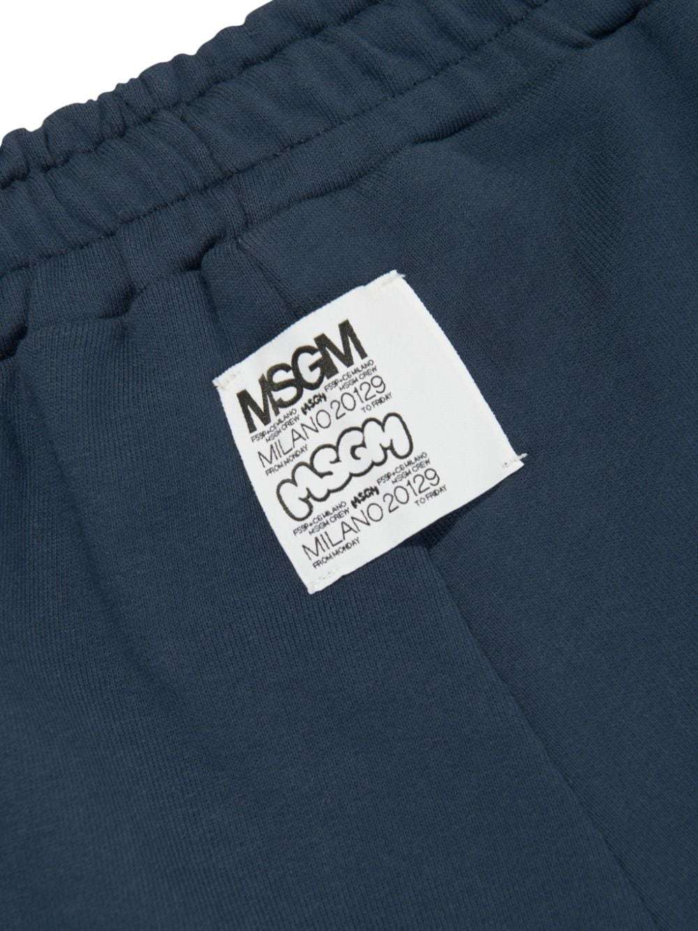 Msgm Floral-print Drawstring Shorts In Blue