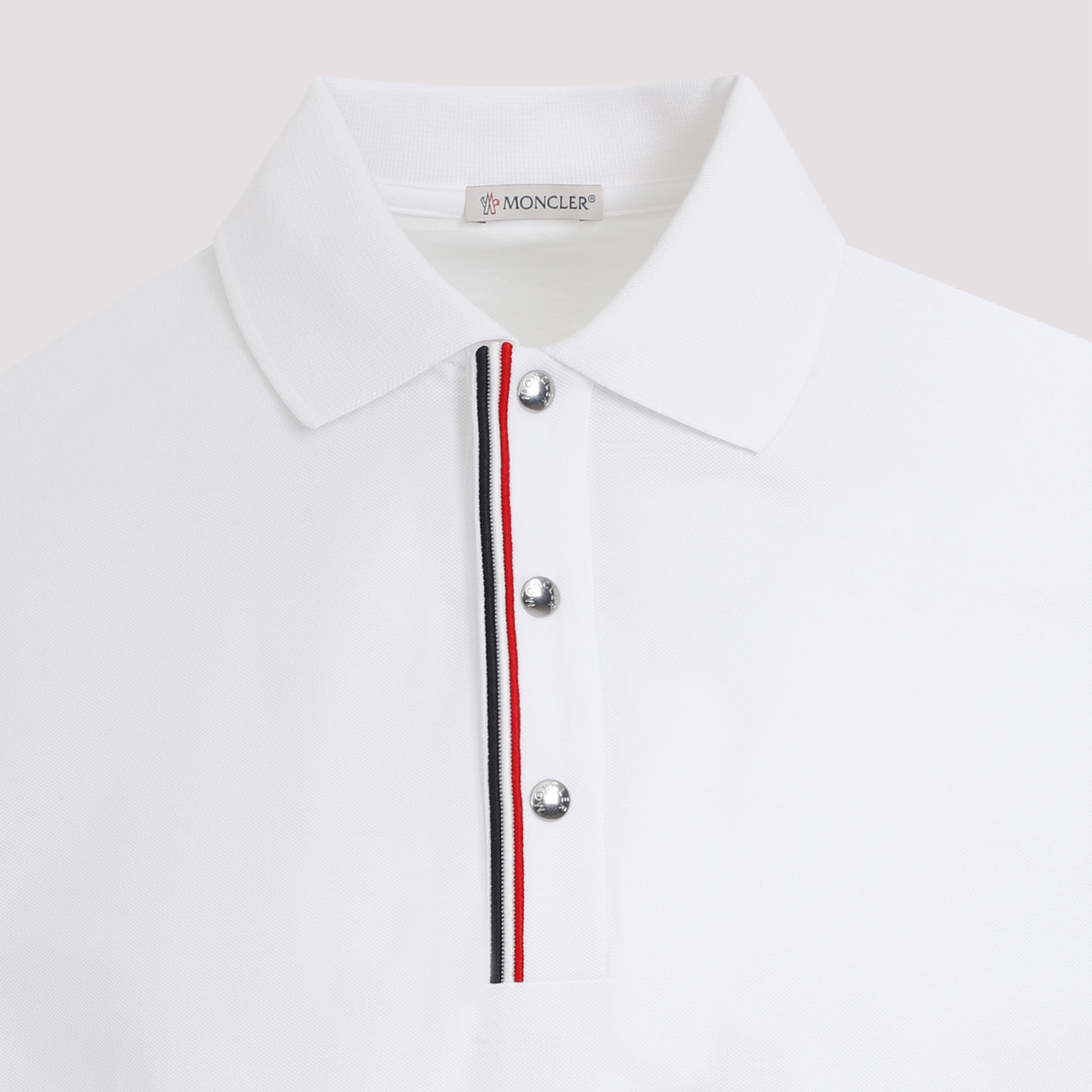 Moncler Short-sleeve Piqué Polo Shirt In White