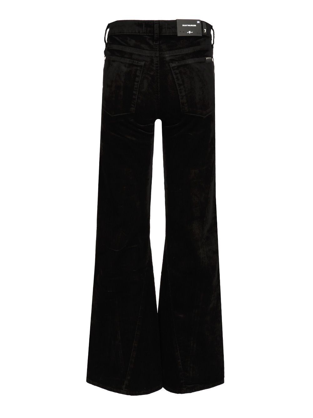 7 For All Mankind Lisha Velvet Flared Trousers In Black