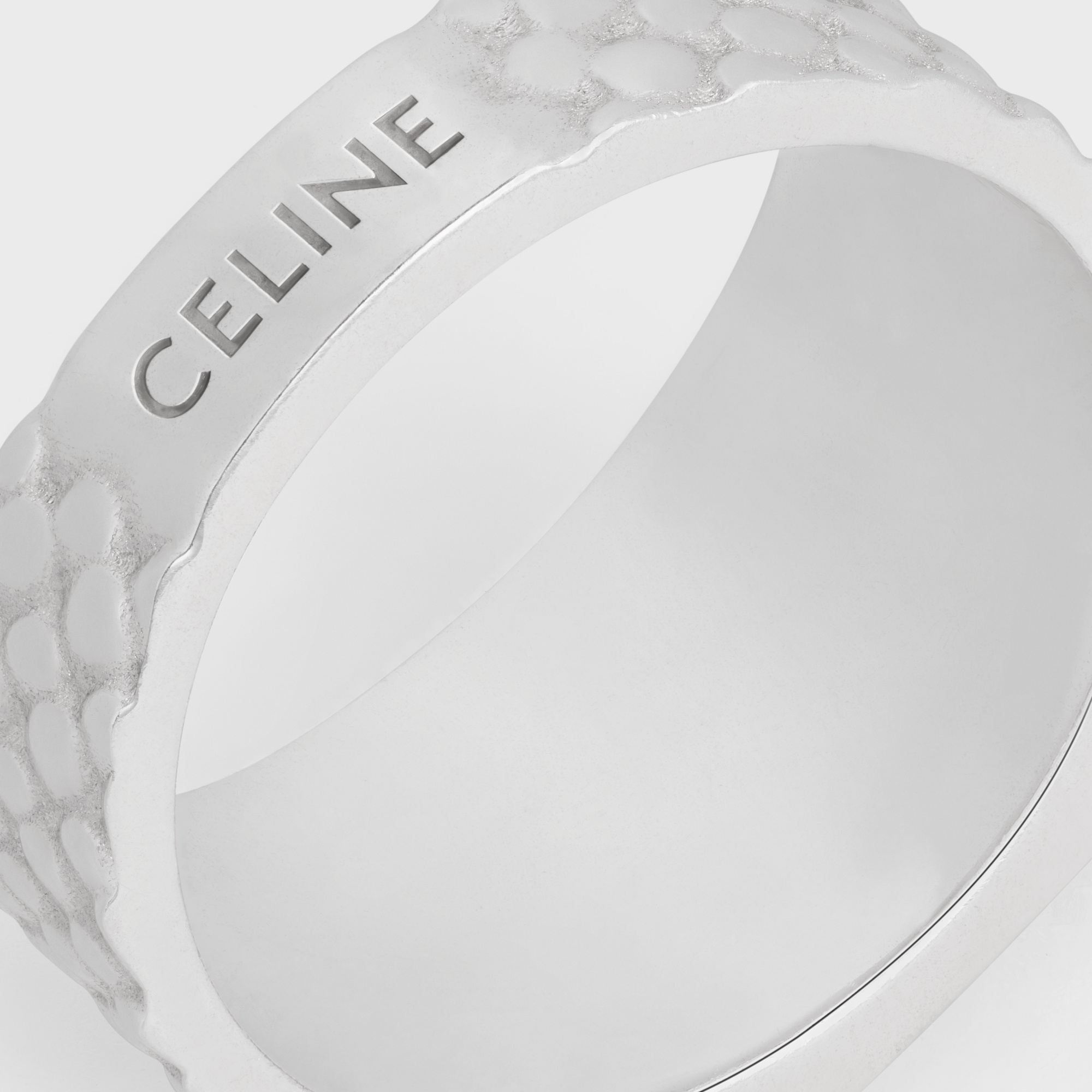 Celine Triomphe Python Seal Ring In White