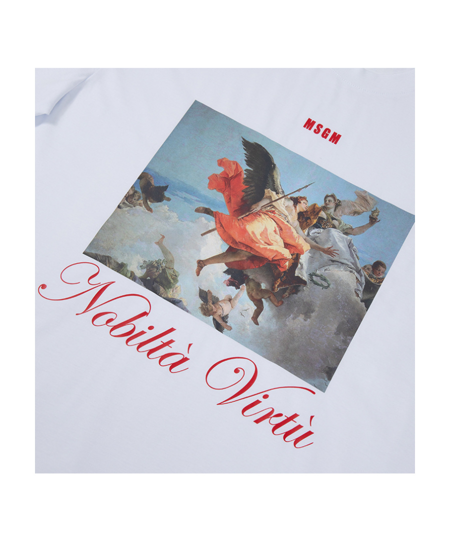 Msgm Printed Short-sleeved T-shirt In White