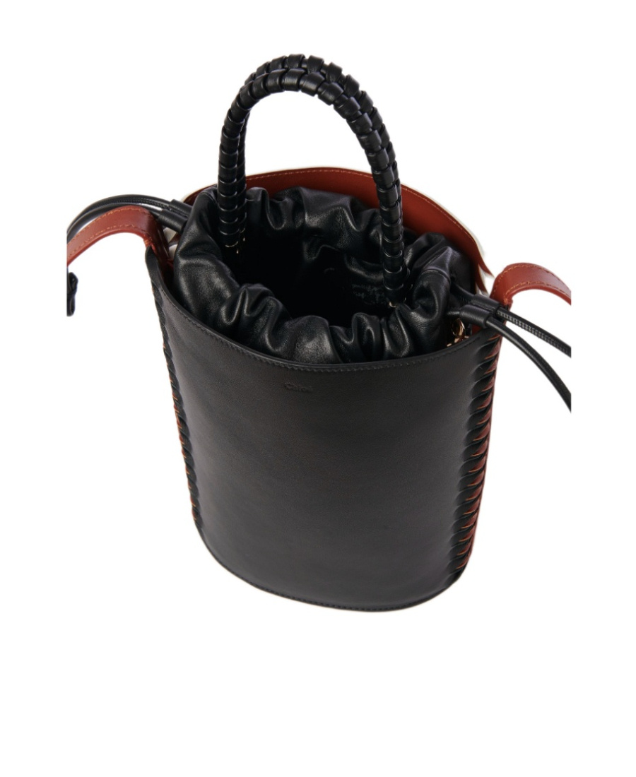 Chloé Colour-block Leather Bucket-bag In Black