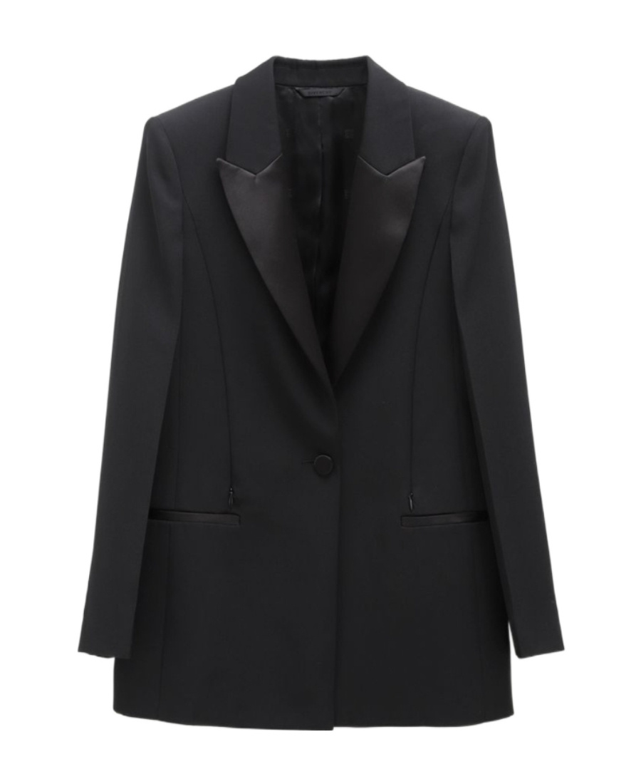 Givenchy Single-breasted Wool Blazer In Black