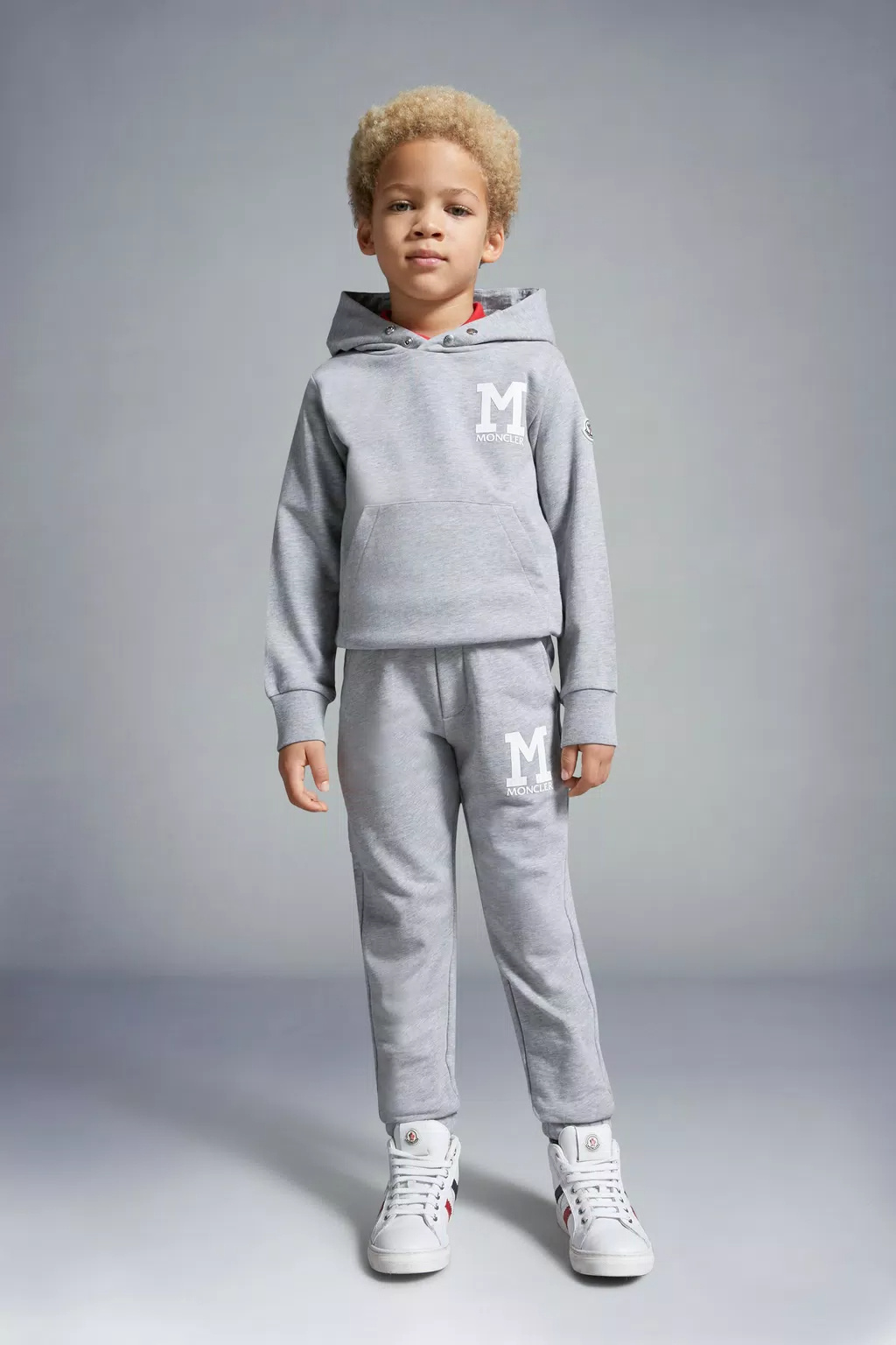 Moncler Logo-print Cotton Track Pants In Gray