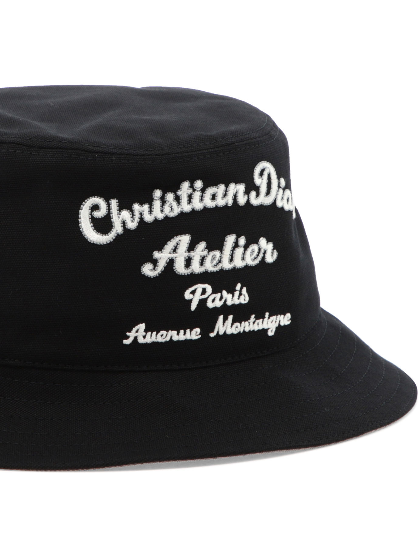 Shop Dior Homme Logo Embroidered Bucket Hat In Black