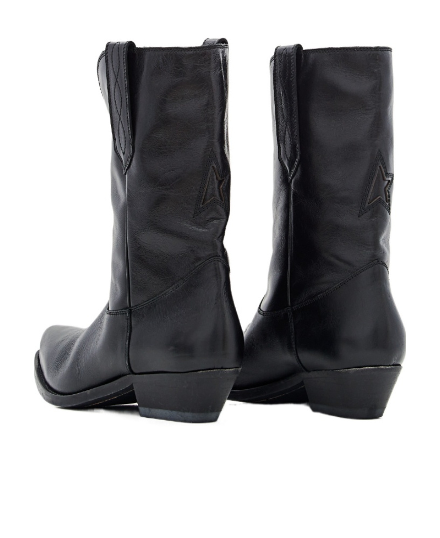 Golden Goose Western-style Leather Boots In Black