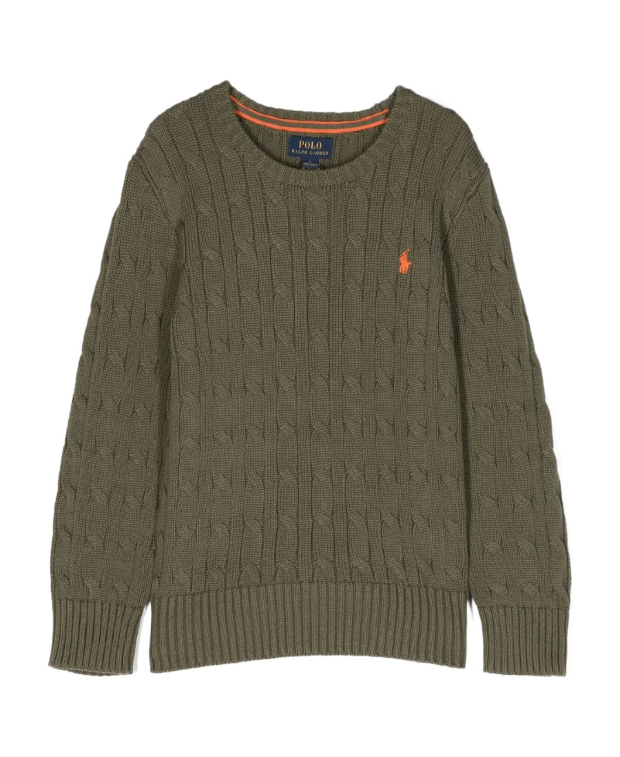 Polo Ralph Lauren Pony-motif Cable-knit Jumper In Green