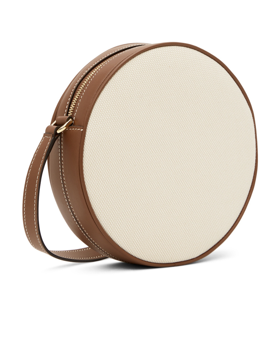 Burberry Circular Logo-plaque Crossbody Bag In Nude