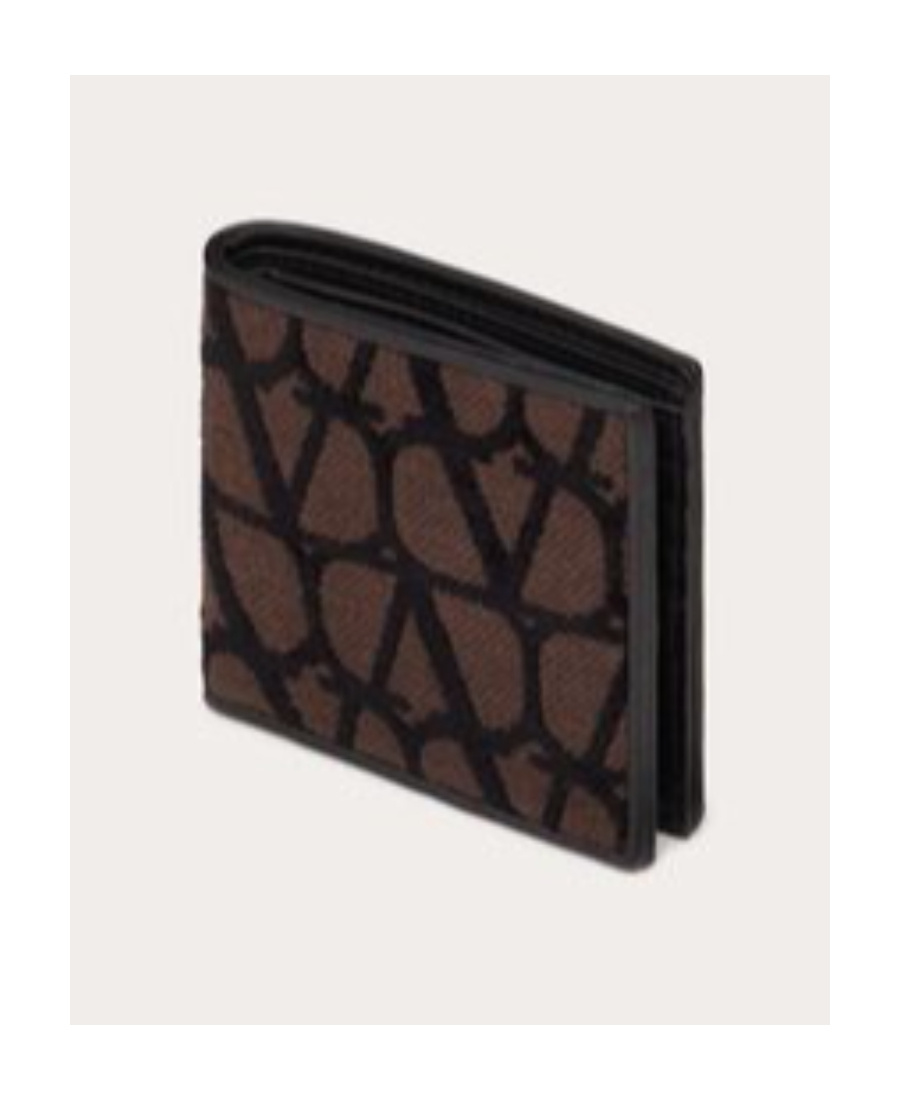 Valentino Toile Iconographe Bi-fold Wallet In Black