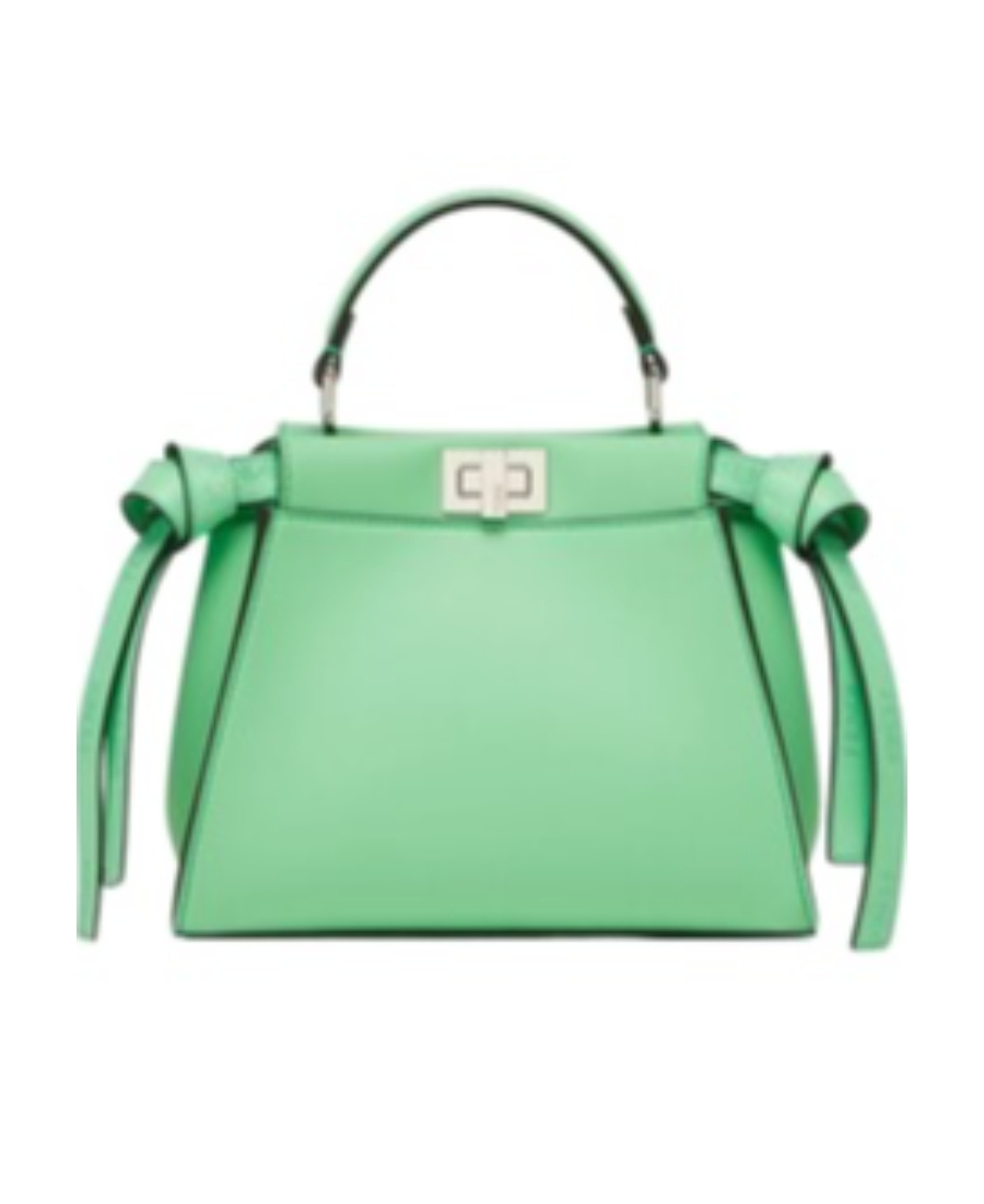 Fendi Mini Peekaboo Leather Bag In Green