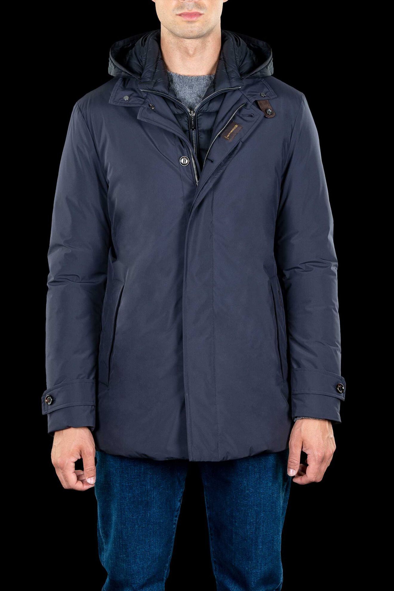 Moorer Long-sleeved Coat In Black