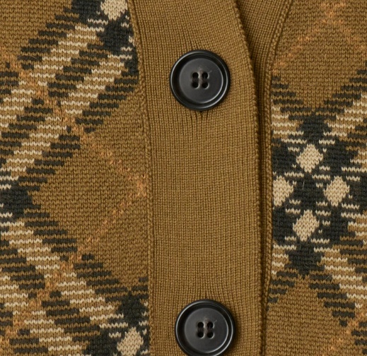 Burberry Check Pattern Ribbed Cardigan In Brown