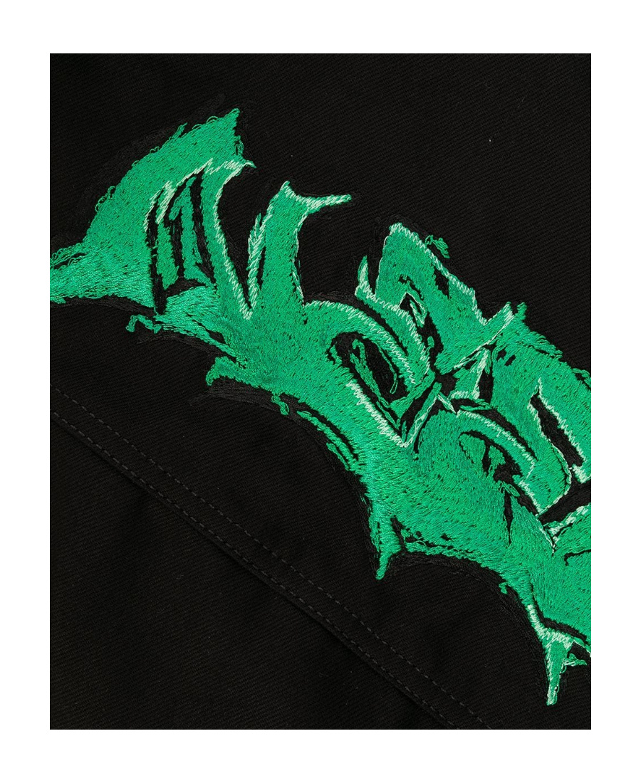 Off-white X Neen Embroidered Denim Jacket In Black