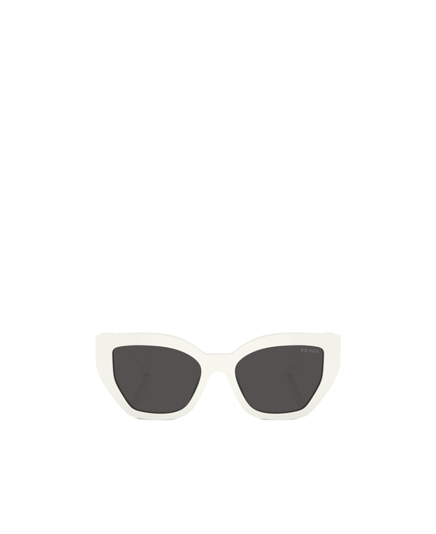 Prada Logo Acetate Oval Sunglasses In White