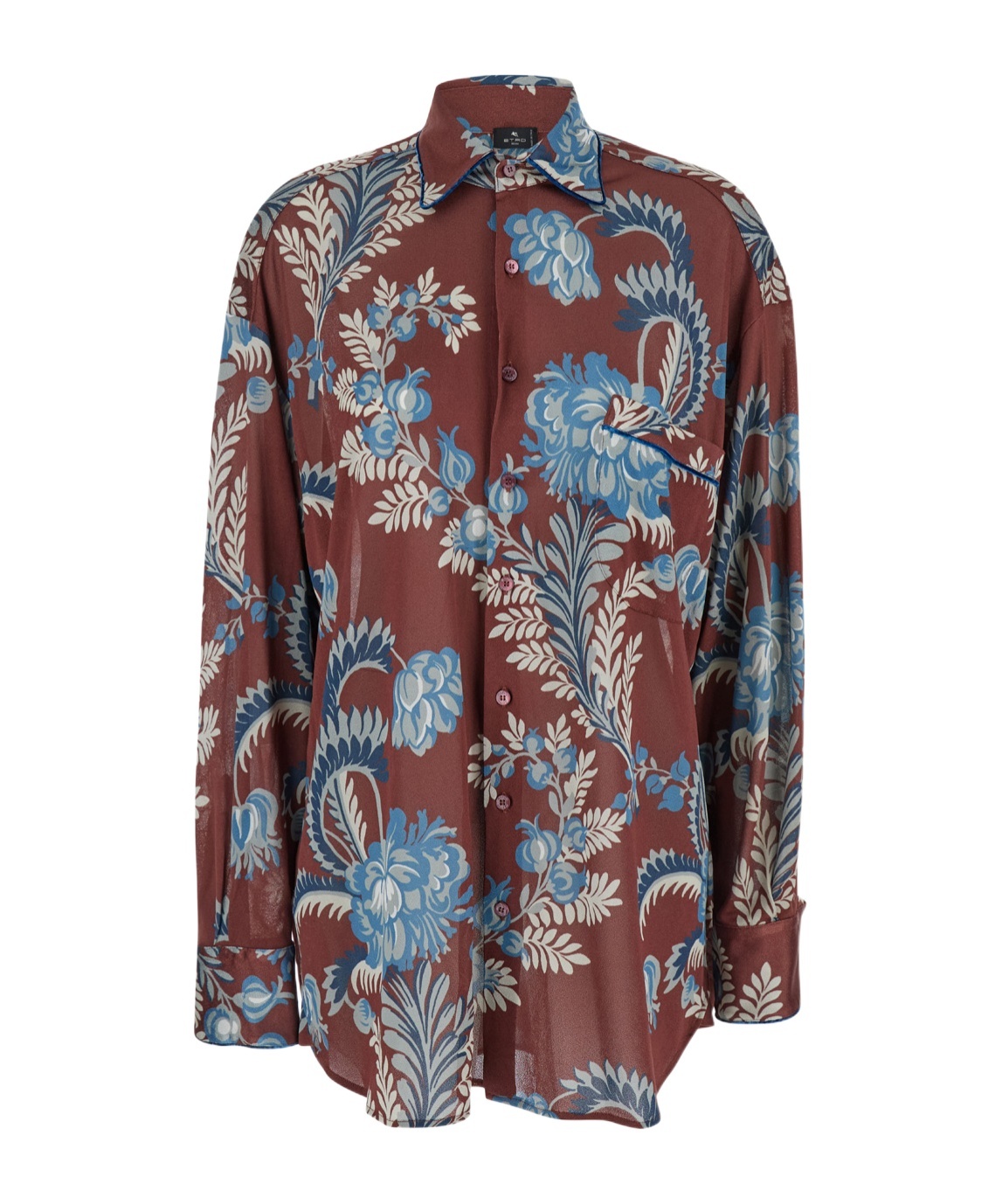 Etro Bordeaux Shirt With All-over Paisley Motiv In Red